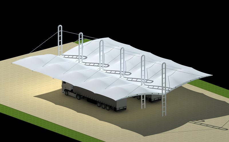 膜结构大巴车棚 (4)